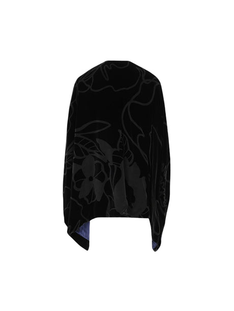 GIORGIO ARMANI-Devoré Velvet Floral Cape-JOHN JULIA