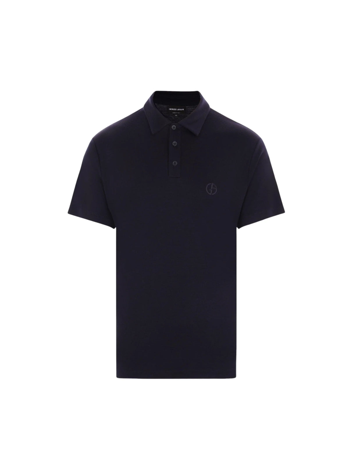 Embroidered Wool Polo Shirt-Giorgio Armani-JOHN JULIA