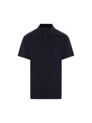 Embroidered Wool Polo Shirt-Giorgio Armani-JOHN JULIA