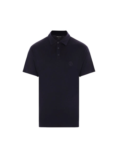 GA Embroidered Wool Polo Shirt-GIORGIO ARMANI-JOHN JULIA