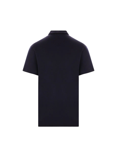 GA Embroidered Wool Polo Shirt-GIORGIO ARMANI-JOHN JULIA