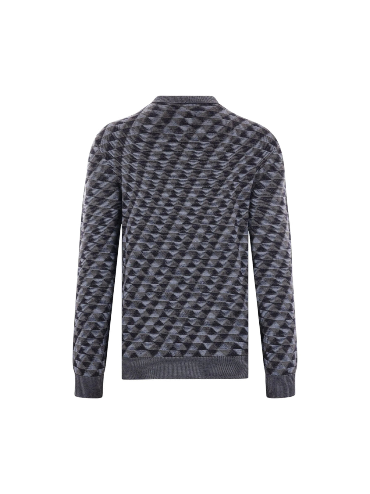 Geometric Jacquard Wool Sweater-GIORGIO ARMANI-JOHN JULIA