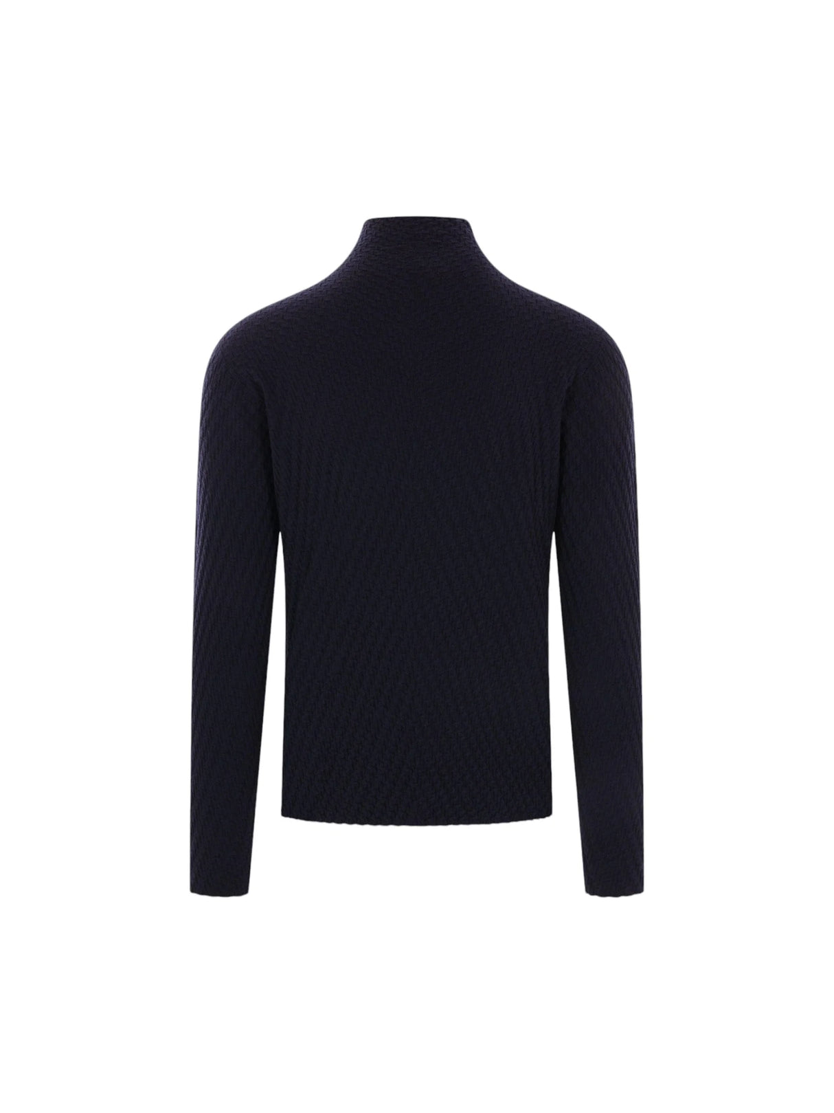 Jacquard Wool Mock Neck Sweater-GIORGIO ARMANI-JOHN JULIA