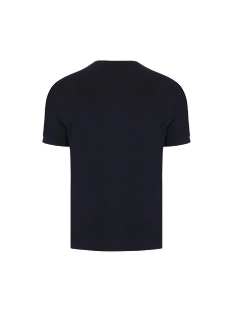 Logo Printed Stretch Viscose T-shirt-GIORGIO ARMANI-JOHN JULIA