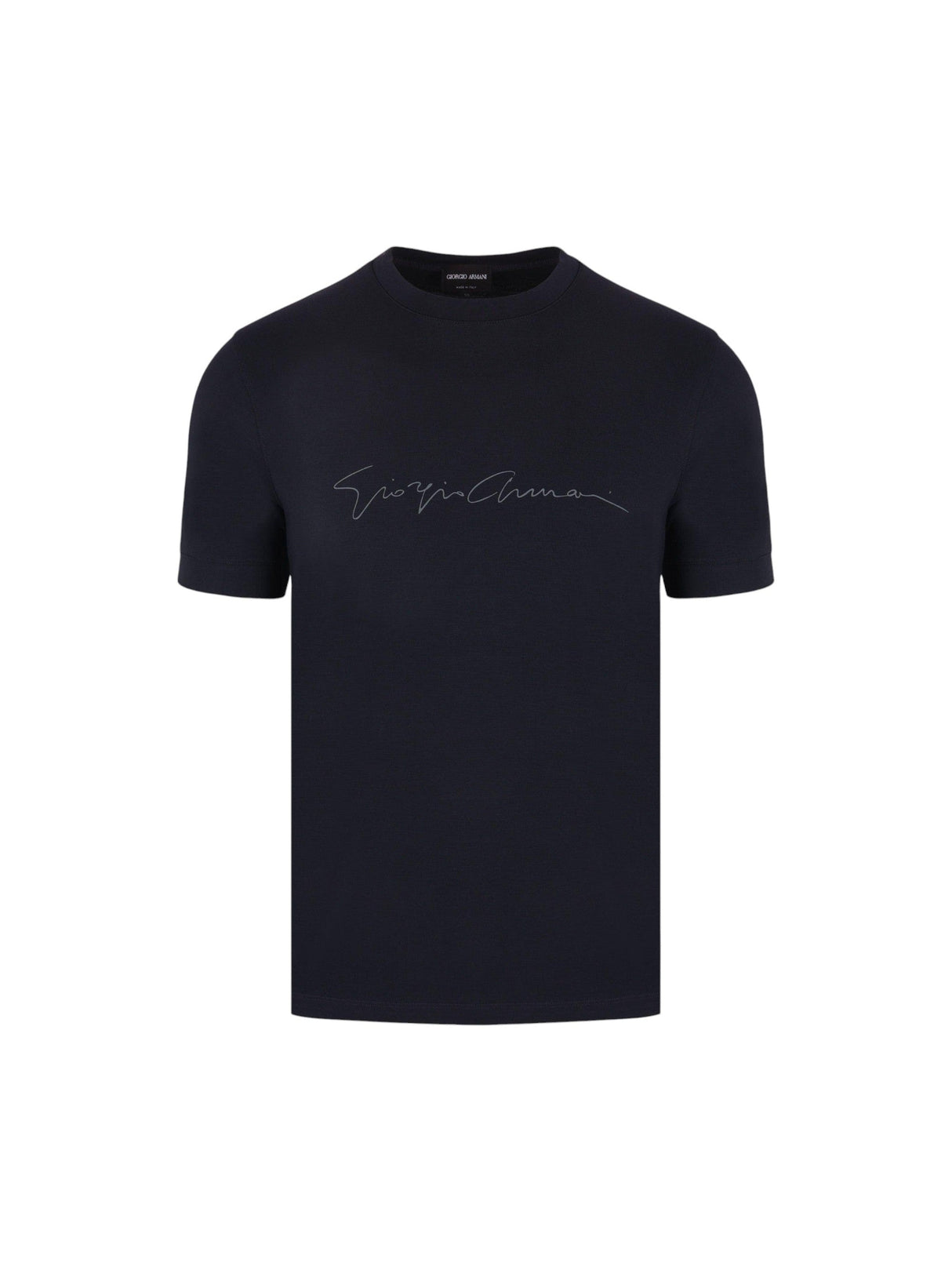 Logo Printed Stretch Viscose T-shirt-GIORGIO ARMANI-JOHN JULIA