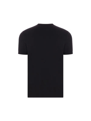 Logo Printed Stretch Viscose T-shirt-GIORGIO ARMANI-JOHN JULIA