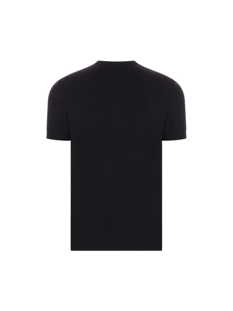 Logo Printed Stretch Viscose T-shirt-GIORGIO ARMANI-JOHN JULIA