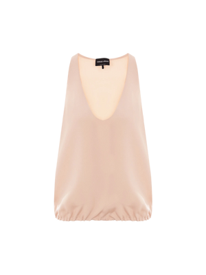 Marocain Glittery Silk Top-Giorgio Armani-JOHN JULIA