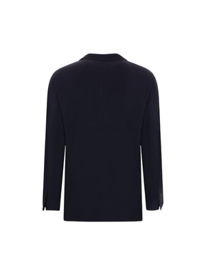 Ribbed Technical Wool Jacket-GIORGIO ARMANI-JOHN JULIA