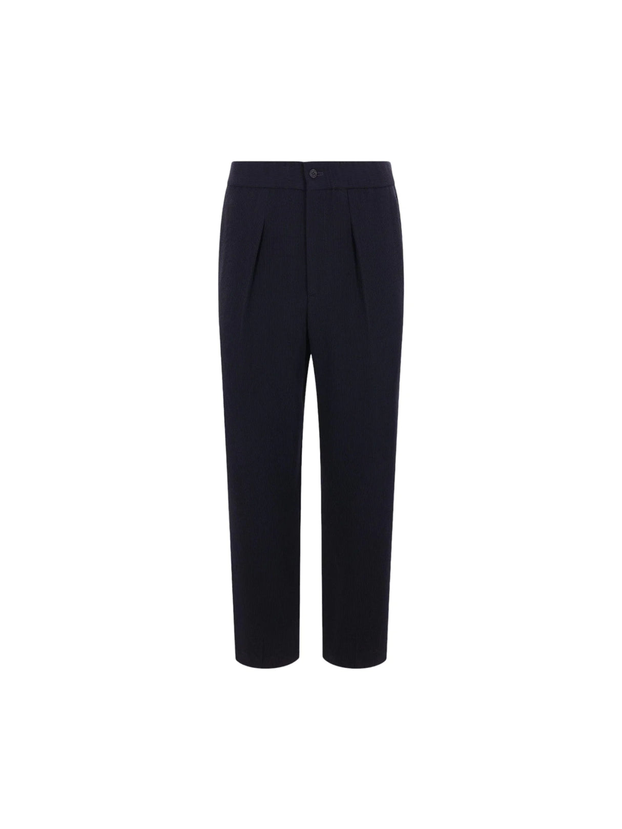 Ribbed Wool Trousers-Giorgio Armani-JOHN JULIA