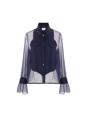 Silk Organza Bib Shirt-GIORGIO ARMANI-JOHN JULIA