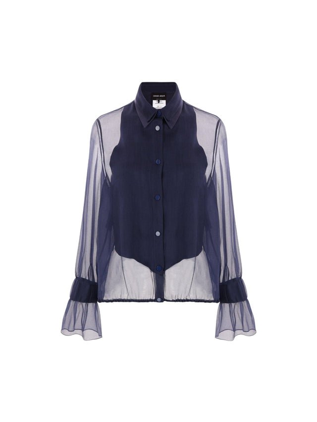 Silk Organza Bib Shirt-GIORGIO ARMANI-JOHN JULIA