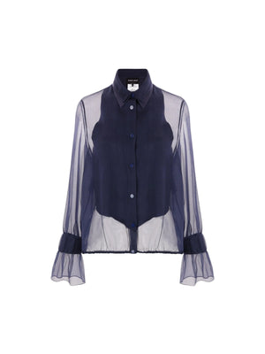 Silk Organza Bib Shirt-GIORGIO ARMANI-JOHN JULIA