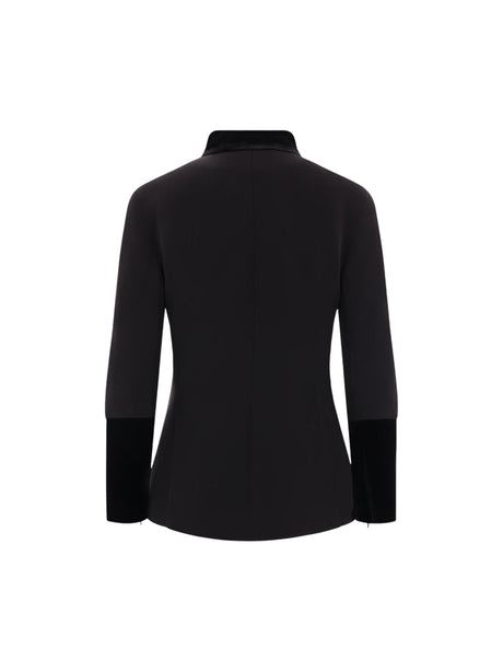 Single-Breasted Cady Jacket-GIORGIO ARMANI-JOHN JULIA