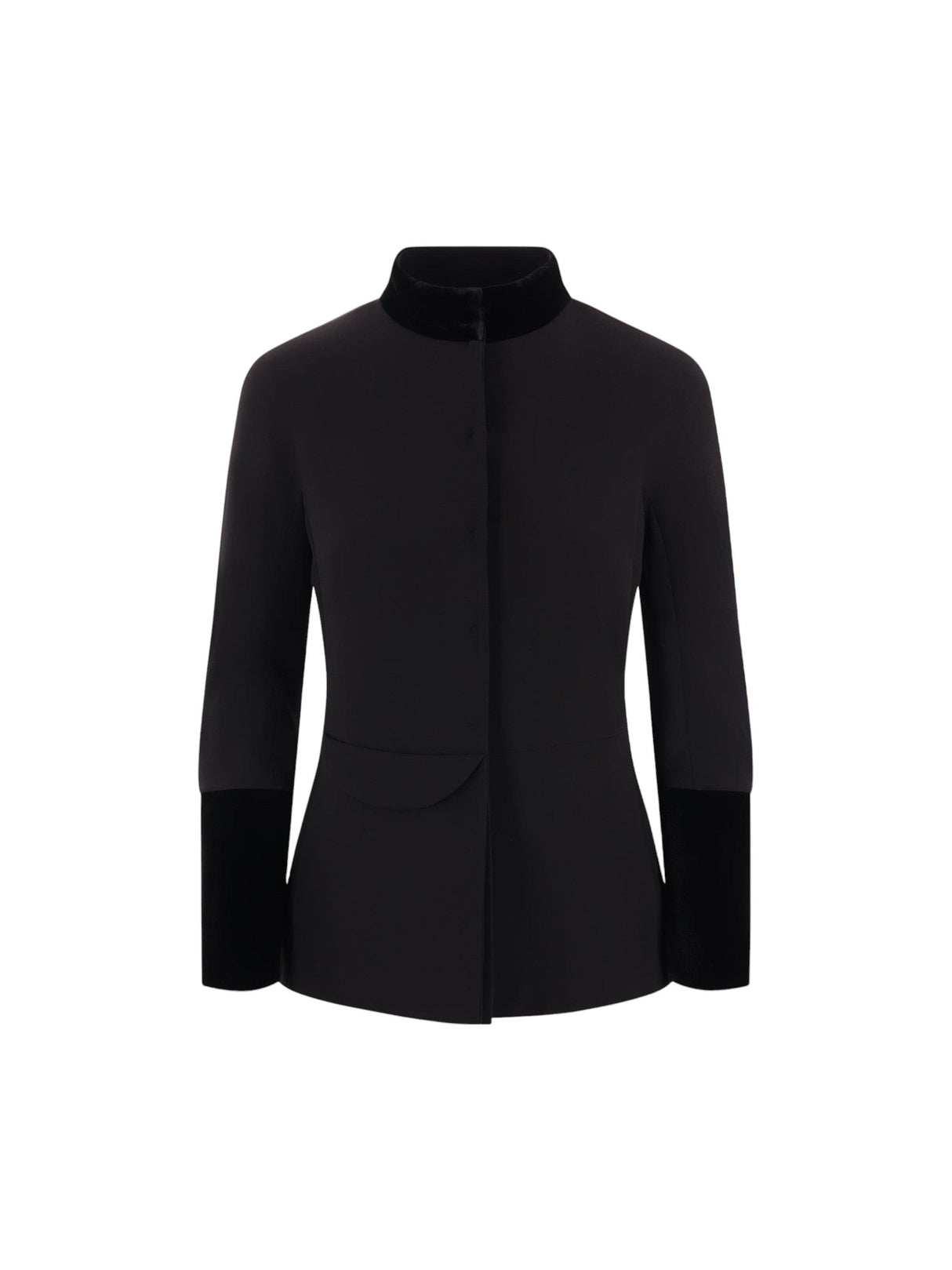 Single-Breasted Cady Jacket-GIORGIO ARMANI-JOHN JULIA