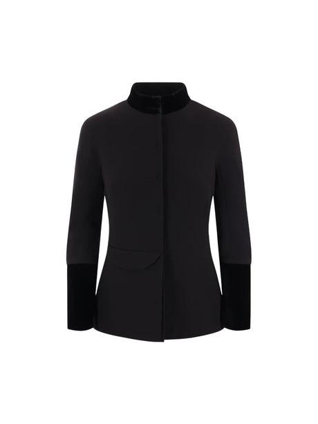 Single-Breasted Cady Jacket-GIORGIO ARMANI-JOHN JULIA