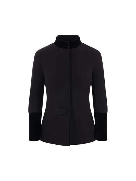 Single-Breasted Cady Jacket-GIORGIO ARMANI-JOHN JULIA