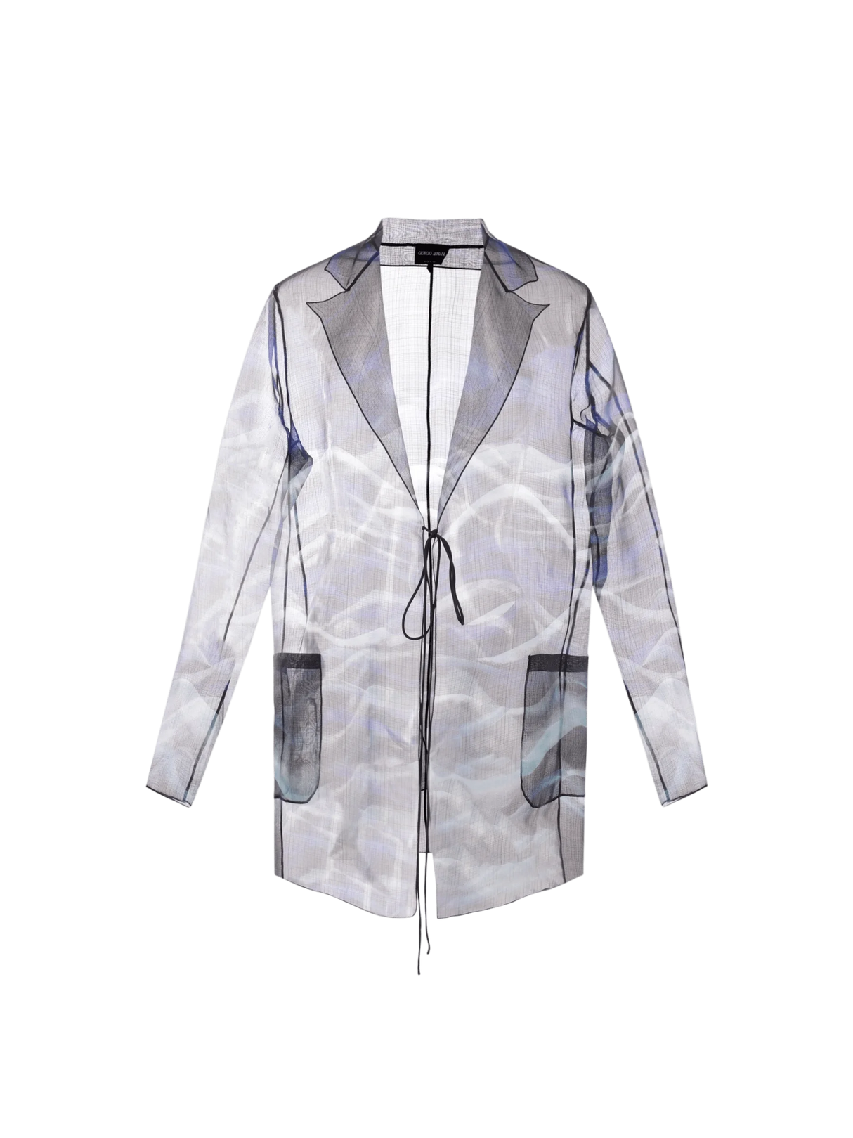 Single-Breasted Organza Silk Jacket-Giorgio Armani-JOHN JULIA