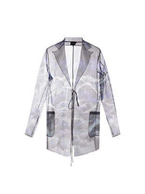 Single-Breasted Organza Silk Jacket-Giorgio Armani-JOHN JULIA