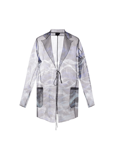 Single-breasted Organza Silk Jacket-GIORGIO ARMANI-JOHN JULIA