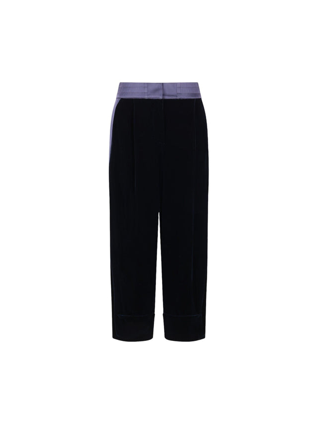 Straight-Leg Velvet Trousers-GIORGIO ARMANI-JOHN JULIA