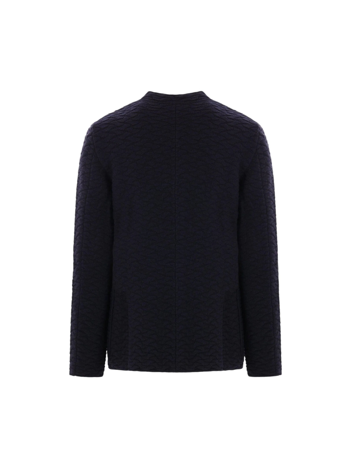 Band Collar Wool Cardigan-Giorgio Armani-JOHN JULIA