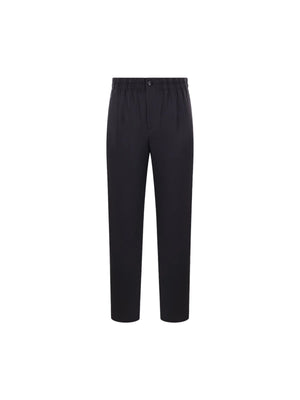 Straight-Leg Wool Cashmere Trousers-Giorgio Armani-JOHN JULIA