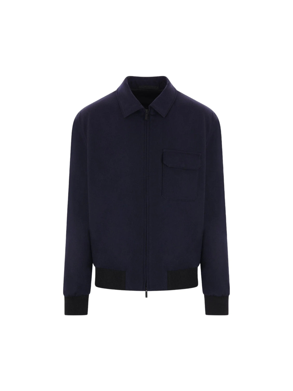 Wool Padded Bomber Jacket-GIORGIO ARMANI-JOHN JULIA