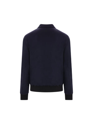 Wool Padded Bomber Jacket-GIORGIO ARMANI-JOHN JULIA