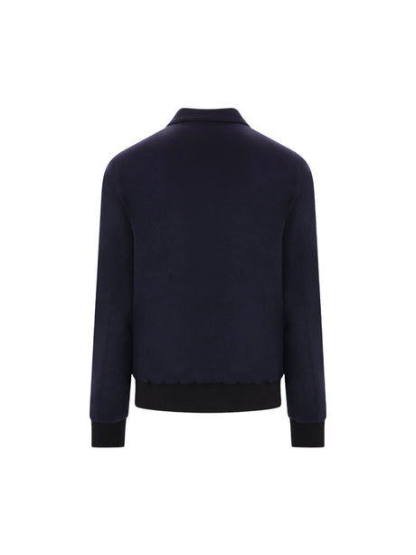 Wool Padded Bomber Jacket-GIORGIO ARMANI-JOHN JULIA