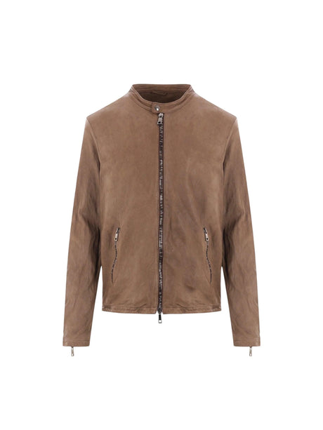 Leather Biker Jacket-GIORGIO BRATO-JOHN JULIA