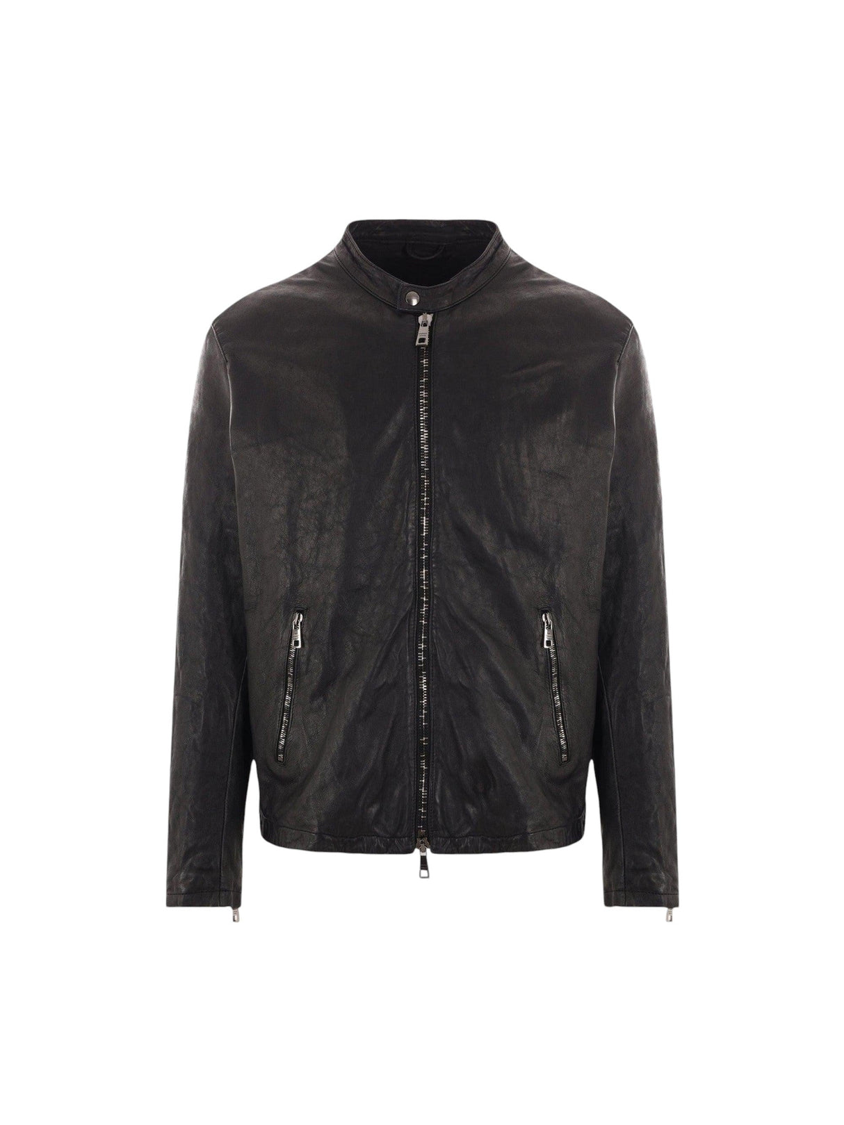 Leather Biker Jacket-GIORGIO BRATO-JOHN JULIA