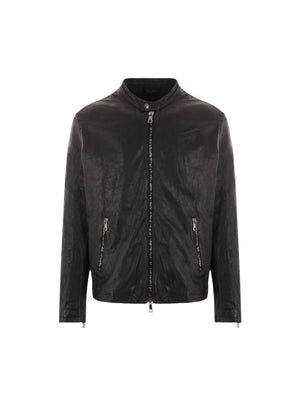 Leather Biker Jacket-GIORGIO BRATO-JOHN JULIA