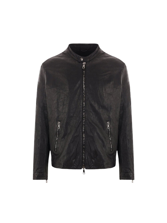 Leather Biker Jacket-GIORGIO BRATO-JOHN JULIA