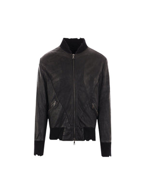 Leather Bomber Jacket-GIORGIO BRATO-JOHN JULIA