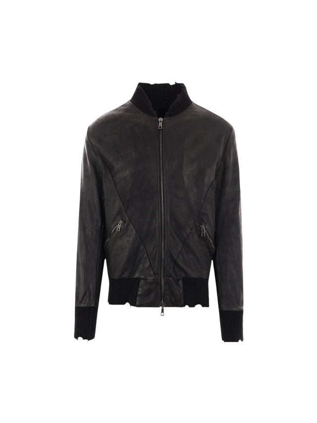 Leather Bomber Jacket-GIORGIO BRATO-JOHN JULIA