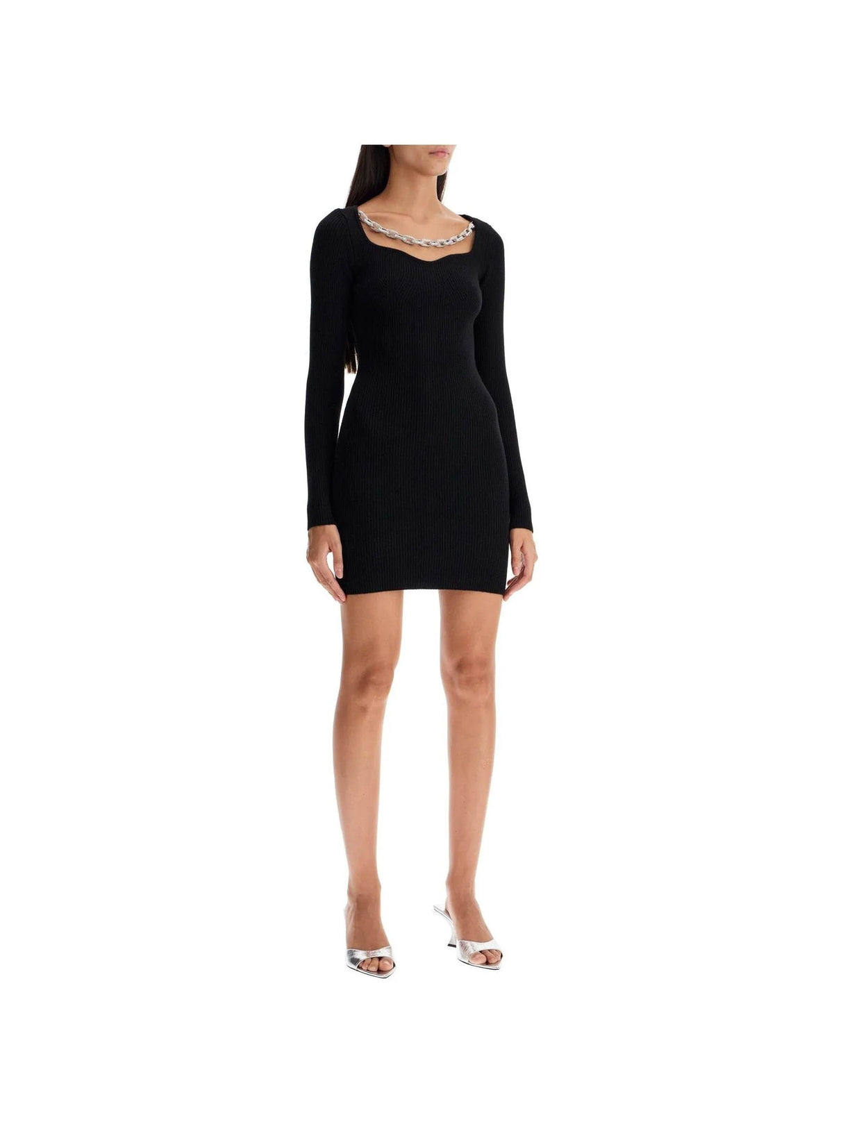 Chain Detail Merino Wool Mini Dress - Women > Clothing > Dresses > Mini