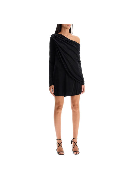 Gathered Off-Shoulder Jersey Mini Dress - Women > Clothing > Dresses > Mini