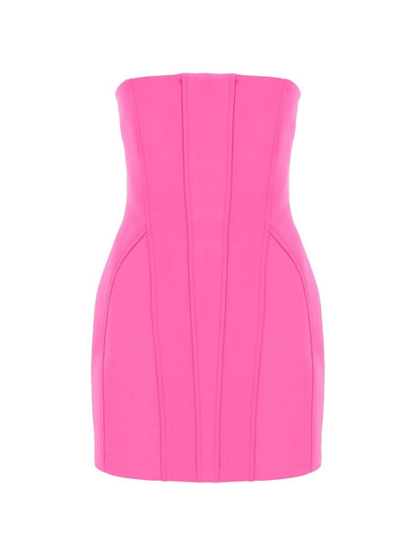 Hot Pink Satin Strapless Mini Dress GIUSEPPE DI MORABITO JOHN JULIA.