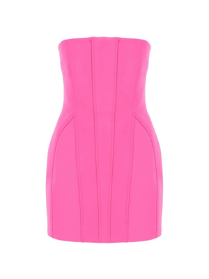 Hot Pink Satin Strapless Mini Dress GIUSEPPE DI MORABITO JOHN JULIA.