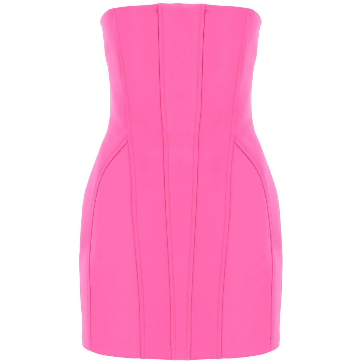 Hot Pink Satin Strapless Mini Dress GIUSEPPE DI MORABITO JOHN JULIA.