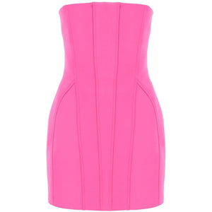 Hot Pink Satin Strapless Mini Dress GIUSEPPE DI MORABITO JOHN JULIA.