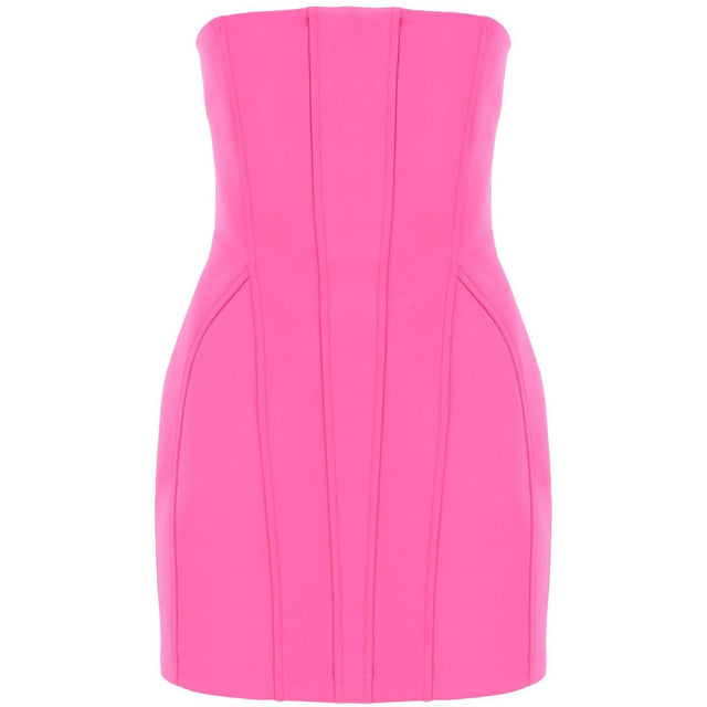 Hot Pink Satin Strapless Mini Dress GIUSEPPE DI MORABITO JOHN JULIA.