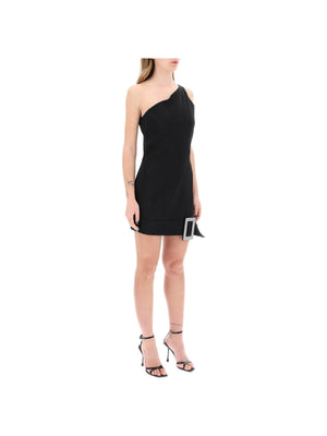 Rhinestone Buckle Crepe Mini Dress - Women > Clothing > Dresses > Mini