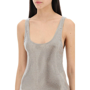 Rhinestone Mesh Tank Top.