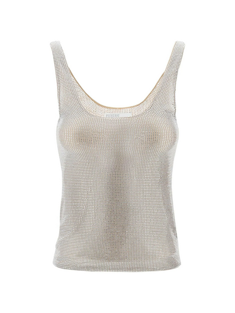 Rhinestone Mesh Tank Top.