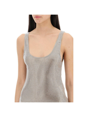 Rhinestone Mesh Tank Top.