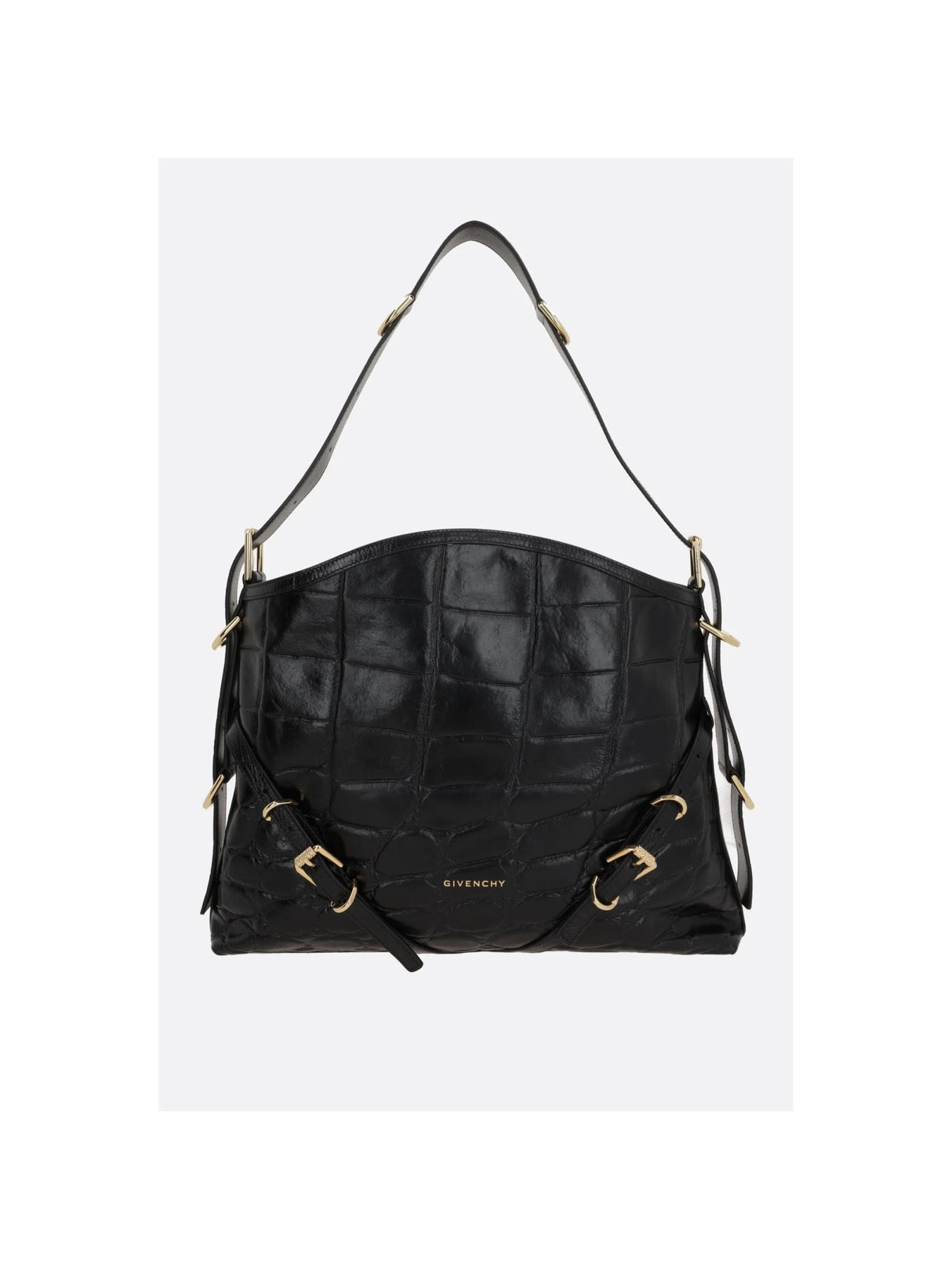 Crocodile-embossed Voyou Shoulder Bag-GIVENCHY-JOHN JULIA