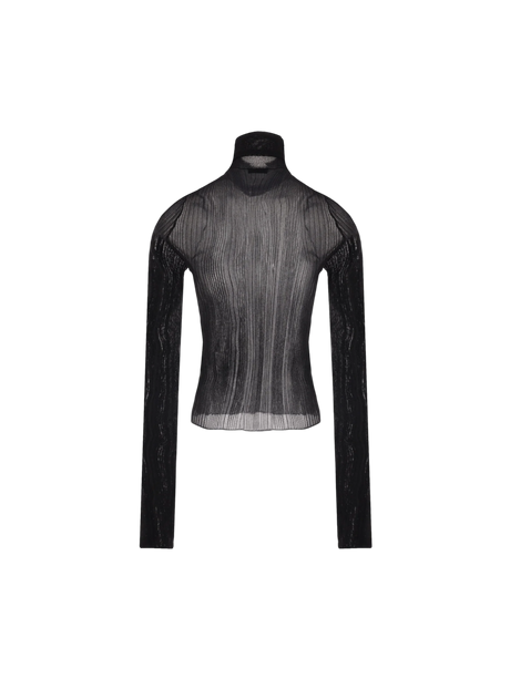 Semi-transparent Ribbed Viscose Sweater-GIVENCHY-JOHN JULIA