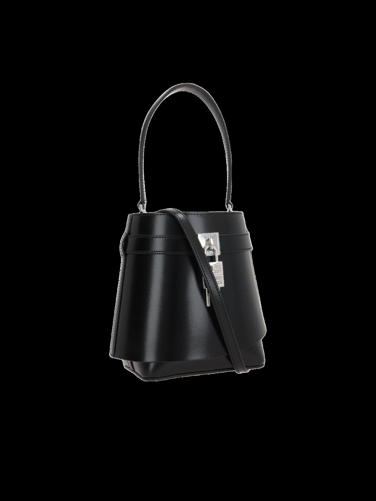 GIVENCHY-Shark Lock Bucket Bag In Box Leather-JOHN JULIA